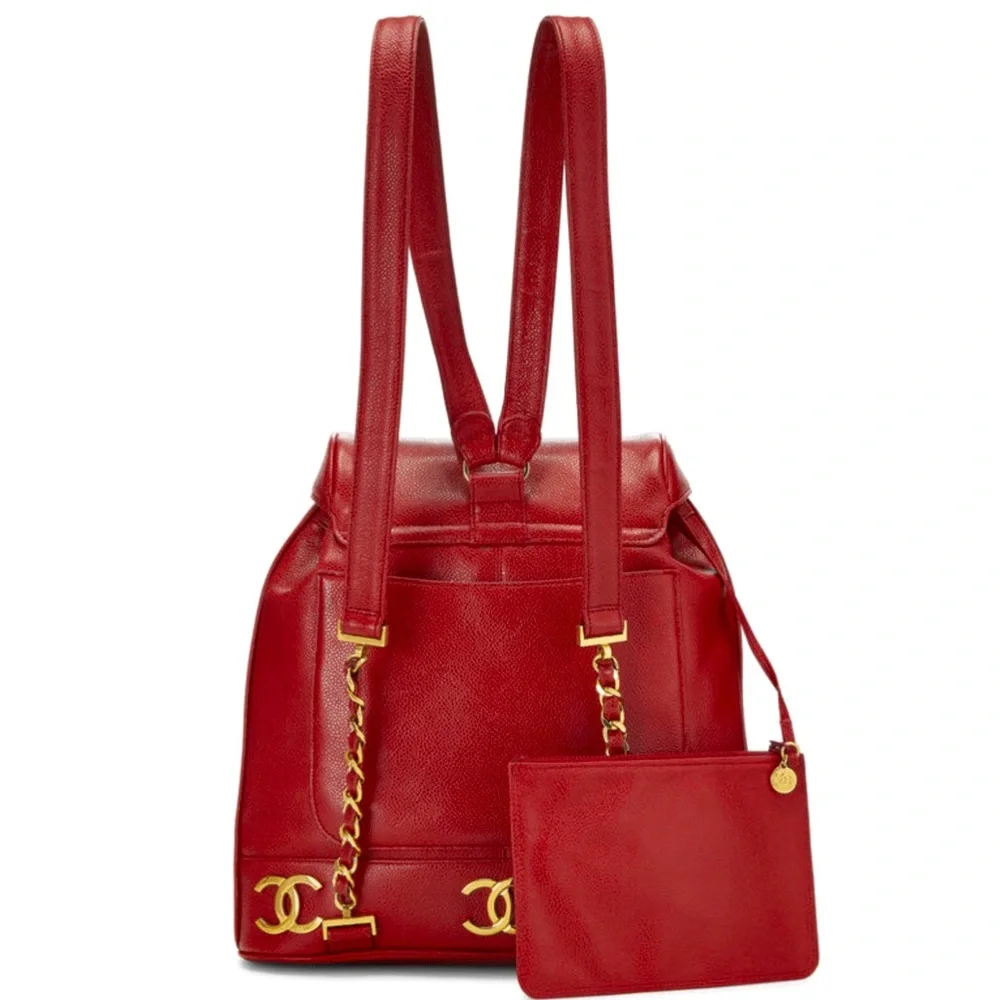 🔥CHANEL🔥 💯AUTHENTIC💯
RED CAVIAR 3 'CC' BACKPACK LARGE - Picture 5 of 6